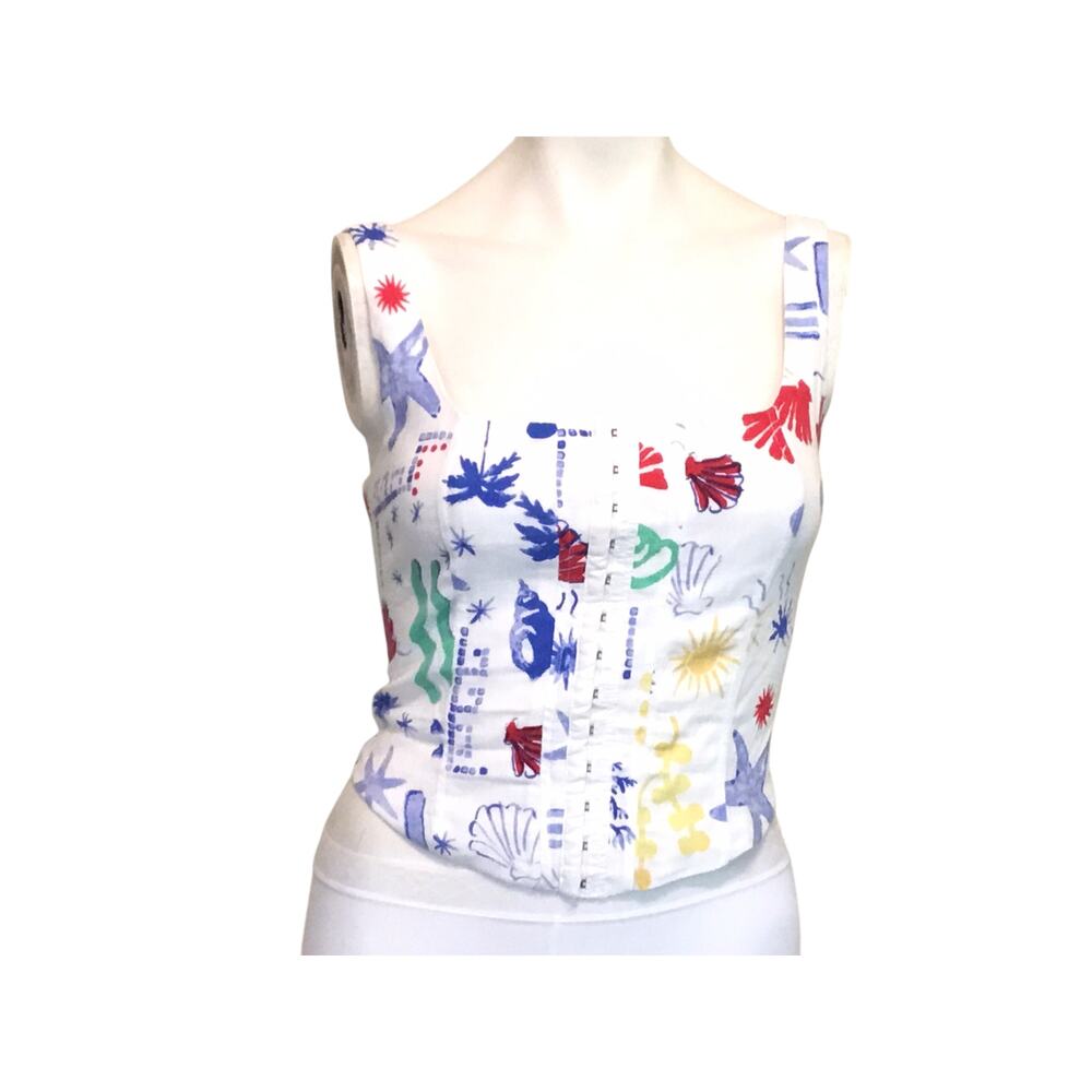 SO Halter Top Hook-Front  Sea Shell Beach Print NWT $29.99